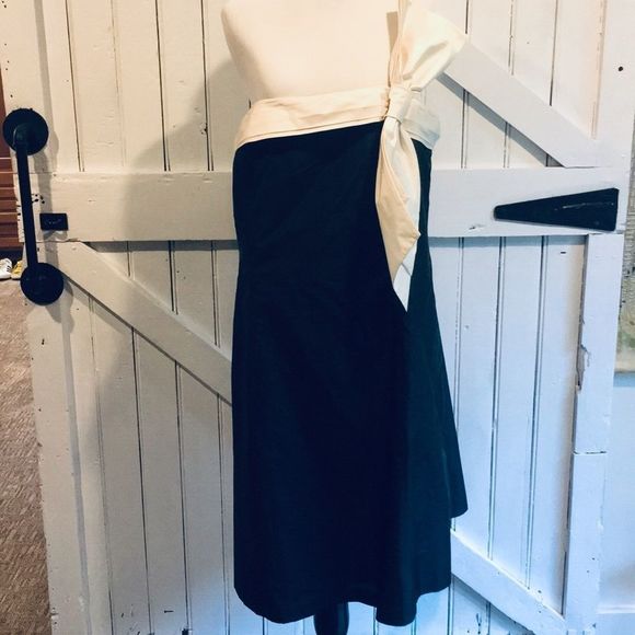 AT Loft Black and Cream Bow Dress Sz 18 - Picture 2 of 8